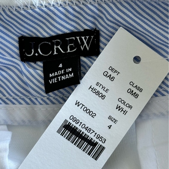 NEW J. CREW 4" stretch chino short Flat Front Side Pockets in White Size 4 - Picture 5 of 9